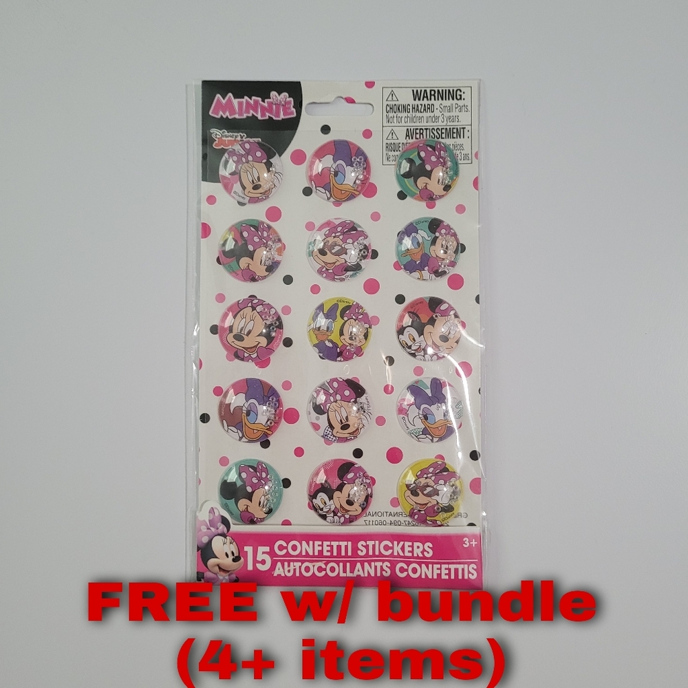 NWT Disney Minnie Mouse Daisy Confetti Plastic Ball Stickers 15 In Total Pack OS
